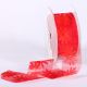 Sheer Organza Spring Flowers 1.5 Inch 50 Yards  Red