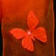Wired Organza With Butterflies 2 3/4 Inch 17 Yards  Orange