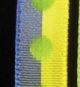 Woven Narrow Taffeta Double Dot 3/8 In 55 Yard Yellow/blue/green