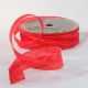Wired Crinkled Satin Silk 1 Inch  27 Yards  Red