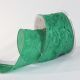 Wired Crinkled Satin Silk 2 Inch  27 Yards Forest Green