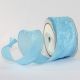 Wired Crinkled Satin Silk 2 Inch  27 Yards  Light Blue