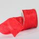 Wired Crinkled Satin Silk 3 Inch  27 Yards  Red