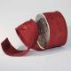 Wired Crinkled Satin Silk 3 Inch 27 Yards Bordeaux