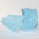 Wired Crinkled Satin Silk 3 Inch 27 Yards Light Blue