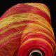 Stripe Deko Mesh 21 inch 10 yards Moss Red/Yellow