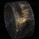 Wired Sinamay Abaca Fiber Ribbon 2 Inch  16 Yards Navy / Gold
