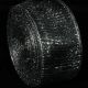 Wired Sinamay Abaca Fiber Ribbon 2 Inch  16 Yards Black/silver