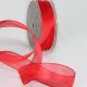 Wire Edge Crystal Organdy 1 Inch 27 Yards   Red