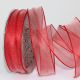 Wire Edge Crystal Organdy 1 Inch 27 Yards   Scarlet