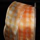 Wire Edge Plaid Organza 1.5 Inch 22 Yards   Orange