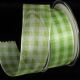 Wire Edge Plaid Organza 1.5 Inch 22 Yards   Lime