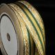 Woven Satin Jacquard Ribbon 1 1/4 Inch 27 Yards Green/gold