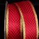 Gold Wired Woven Check Jacquard 1 1/2 Inch 27 Yards Burgundy/gold