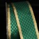 Gold Wired Woven Check Jacquard 1 1/2 Inch 27 Yards Green/gold