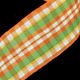 Wire Edge Taffeta Mini Check 1.5 Inch 27 Yards Orange/Green
