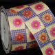 Wire Edge Taffeta Print Country Flower 2.5 Inch 27 Yards