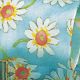 Wire Edge Taffeta Print Daisies 1.5 Inch 27 Yards Light Blue
