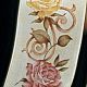 Wire Edge Taffeta Print Spanish Rose 2.5 Inch 27 Yards Antique