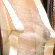 Wire Edge Organdy Gold Georgette 1 1/2in  27 Yards Ivory/gold