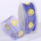 Wire Edge Sheer Spring Bloom 1.5 Inch 27 Yards Blue