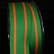 Wired Grosgrain w 2 Stripe Green/Orange 1.5 Inch 27 Yards