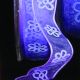 Wire Edge Organza With Flower 1 1/2 Inch 27 Yards   Purple