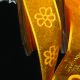 Wire Edge Organza With Flower 5/8 Inch 27 Yards   Yellow