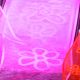 Wire Edge Organza With Flower 5/8 Inch 27 Yards   Pink
