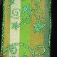 Wired Striped Taffeta Starsss 1.5 Inch 27 Yards  Green