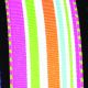 Wired Multi Stripe 1.5 in x 27 yards Pink/Green/Orange Grosgrain