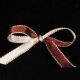 Double Sided Satin with Stitch Edge Ivory/Brown 7/16