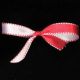 Double Sided Satin with Stitch Edge White/Red 7/16