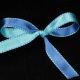 Double Sided Satin with Stitch Edge Blues 7/16