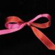 Double Sided Satin with Stitch Edge Fuchsia/Brown 7/16