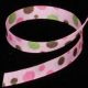 Dot Grosgrain 2 Sided Pink/Brown/Green 7/8