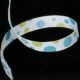 Dot Grosgrain 2 Sided White/Blue/Green 7/8