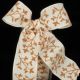 Ivory 1.5 inch 27 yards Wired Velvet Leaves Ribbon