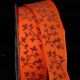 Orange 1.5 inch 27 yards Wired Velvet Leaves Ribbon