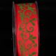 Red/Green 1.5 inch 27 yards Wired Velvet Mistle Ribbon