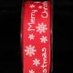 Red/White 1.5 inch 27 yards Merry Snowflake Wired Ribbon