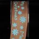 Brown/Blue 1.5 inch 27 yards Merry Snowflake Wired Ribbon