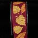 Bordeaux 1.5 inch 27 yards Forest Leaves Wired Ribbon