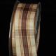 Wired French Plaid 1.5 inch 27 yards Ivory/Brown