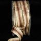 Gold Wired French Plaid 5/8 inch 27 yards Ivory/Brown