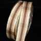 Gold Wired  French Plaid 1 inch 27 yards Ivory/Brown