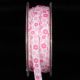 Pink 3/8 inch 27 yards Inga's Flower Print Grosgrain Ribbon
