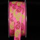 Pink 5/8 inch 27 yards Inga's Paisley Grosgrain Ribbon