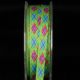 Green 3/8 inch 27 yards Inga's Argyle Grosgrain Ribbon