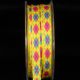 Yellow 3/8 inch 27 yards Inga's Argyle Grosgrain Ribbon